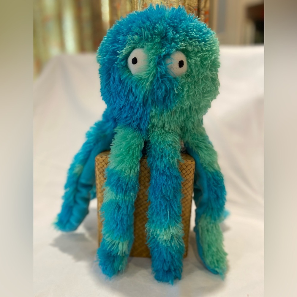 Stuffed Octopus Blue And Green Stuffed Plush 8 Legs 13” Long Hallmark